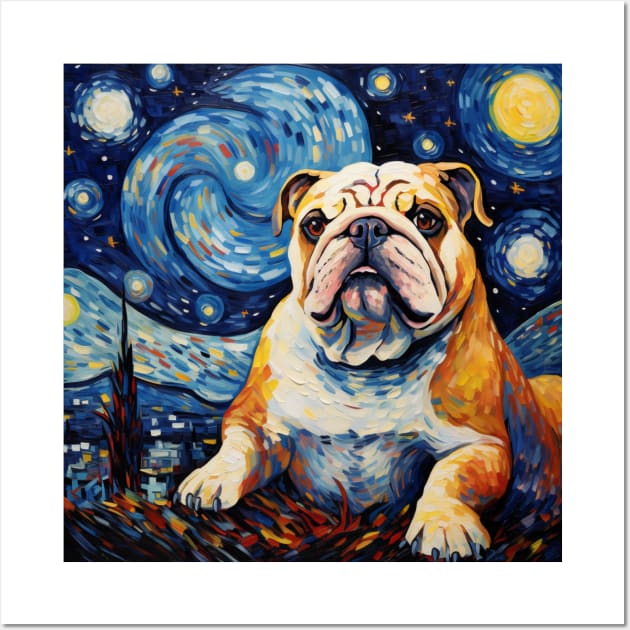 Bulldog Night Wall Art by NatashaCuteShop